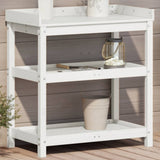 Vidaxx table d'empotage avec étagères 82,5x45x86,5 cm bois de pin massif blanc