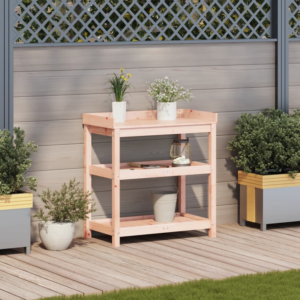 Vidaxx table d'empotage avec étagères 82,5x45x86,5 cm bois de Douglas massif