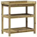 Vidaxx table d'empotage avec étagères 82,5x45x86,5 cm bois imprégné