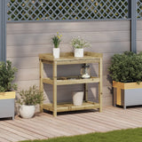 Vidaxx table d'empotage avec étagères 82,5x45x86,5 cm bois imprégné