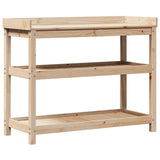 Vidaxx table d'empotage avec étagères 108x45x86,5 cm bois de pin massif