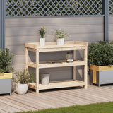 Vidaxx table d'empotage avec étagères 108x45x86,5 cm bois de pin massif