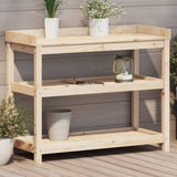 Vidaxx table d'empotage avec étagères 108x45x86,5 cm bois de pin massif