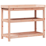 Vidaxx table d'empotage avec étagères 108x45x86,5 cm bois de Douglas massif