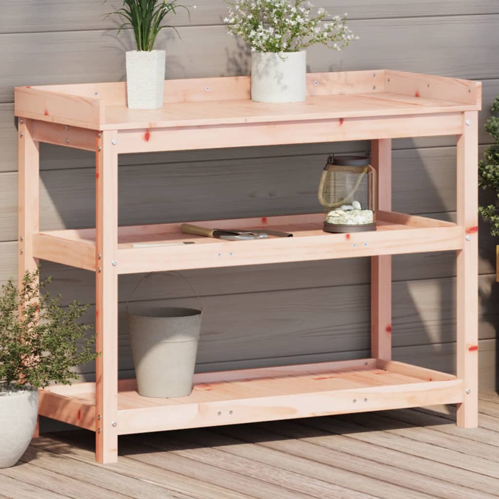 Vidaxx table d'empotage avec étagères 108x45x86,5 cm bois de Douglas massif