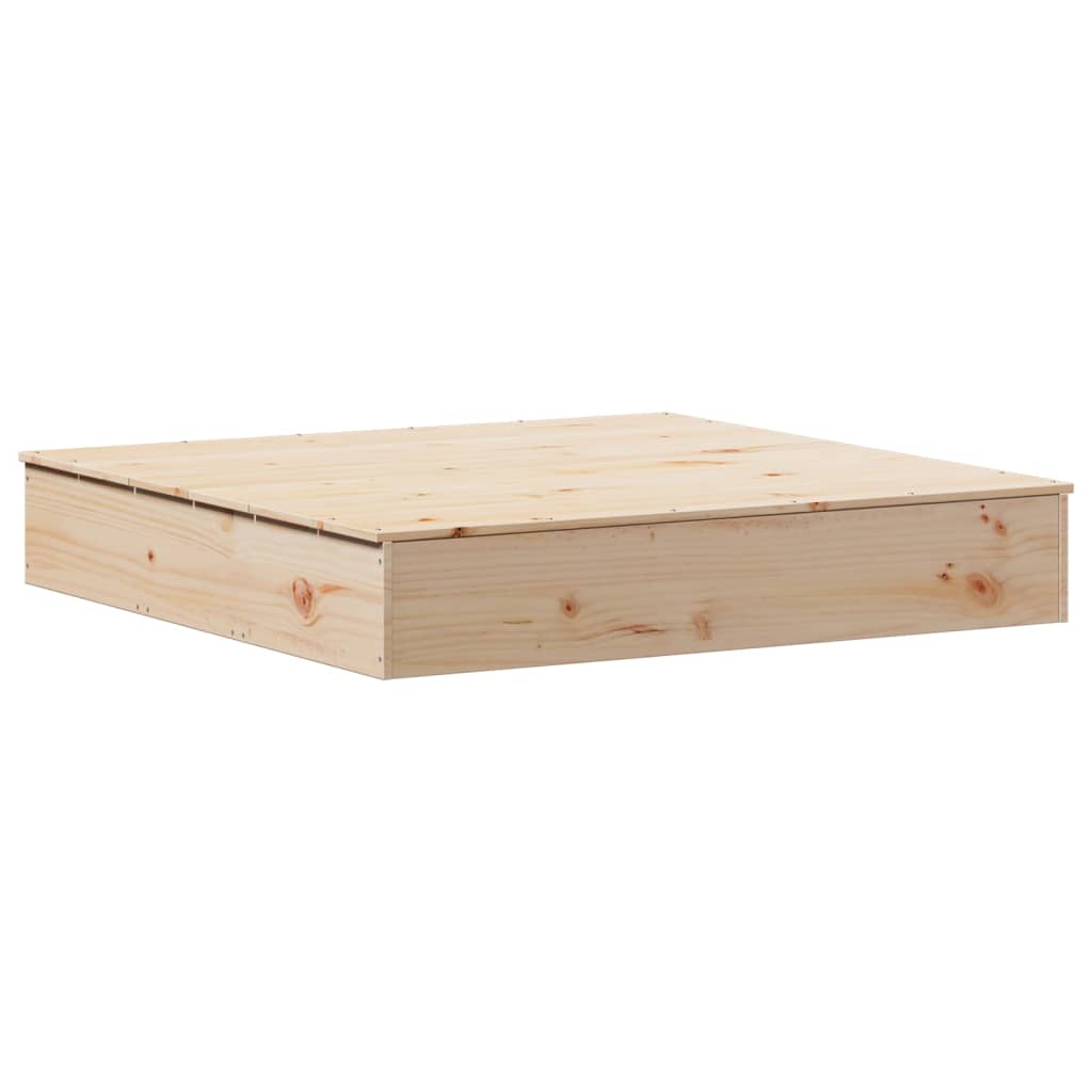 Vidaxl Sandbox med lock 111x111x19.5 cm fast tallved