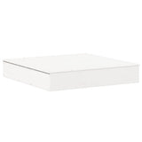 Vidaxx bac à sable avec couvercle 111x111x19,5 cm bois de pin massif blanc