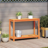 Vidaxx table d'empotage avec étagère 108x35x75 cm en bois de pin massif, marron lavé