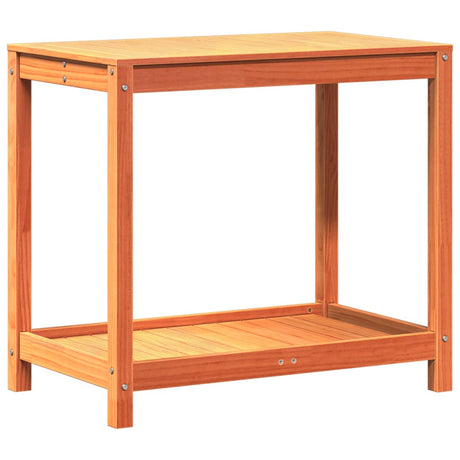 Vidaxx table d'empotage avec étagère 82,5x50x75 cm en bois de pin massif, marron lavé