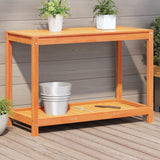 Vidaxx table d'empotage avec étagère 108x50x75 cm en bois de pin massif, marron lavé