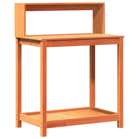 Vidaxx table d'empotage avec étagères 82,5x50x109,5 cm bois de pin marron