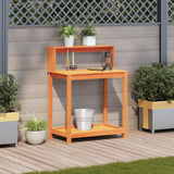 Vidaxx table d'empotage avec étagères 82,5x50x109,5 cm bois de pin marron