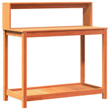 Vidaxx table d'empotage avec étagères 108x50x109,5 cm bois de pin marron