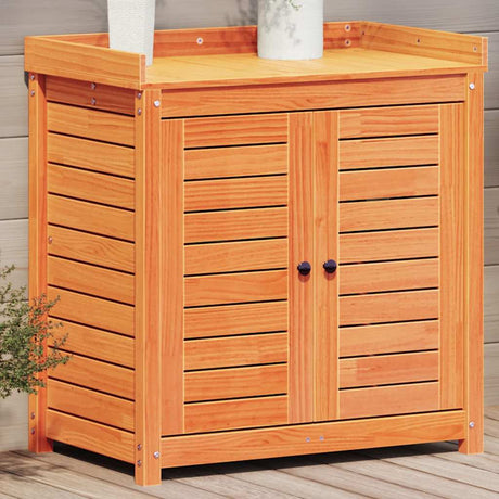 Vidaxx table d'empotage avec étagères 82,5x50x86,5 cm bois de pin marron