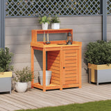 Vidaxx table d'empotage avec étagères 82,5x50x109,5 cm bois de pin marron
