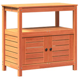 Vidaxx table d'empotage avec étagères 82,5x45x81 cm bois de pin massif marron