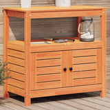 Vidaxx table d'empotage avec étagères 82,5x45x81 cm bois de pin massif marron