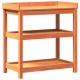 Vidaxx table d'empotage avec étagères 82,5x45x86,5 cm bois de pin marron