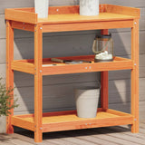 Vidaxx table d'empotage avec étagères 82,5x45x86,5 cm bois de pin marron