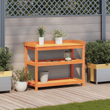 Vidaxx table d'empotage avec étagères 108x45x86,5 cm bois de pin marron
