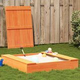 Vidaxl Sandbox con coperchio 111x111x19,5 cm Pinna solido marrone