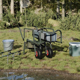 Chariot de pêche VidaXL à 2 roues, acier thermolaqué, vert