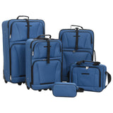 Vidaxl 5 pièces à bagages tissu bleu