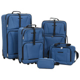 VidaXL ensemble de valises 5 pièces en tissu bleu