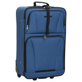 Vidaxl 5 pièces à bagages tissu bleu