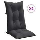 VidaXL coussins de chaise 2 pcs dossier haut 120x50x7 cm tissu mélangé anthracite