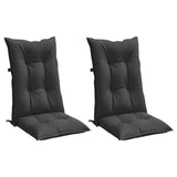 VidaXL coussins de chaise 2 pcs dossier haut 120x50x7 cm tissu mélangé anthracite