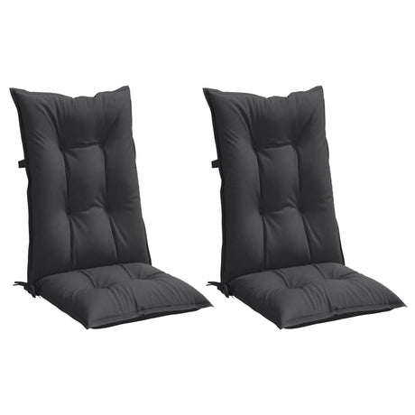 VidaXL coussins de chaise 2 pcs dossier haut 120x50x7 cm tissu mélangé anthracite