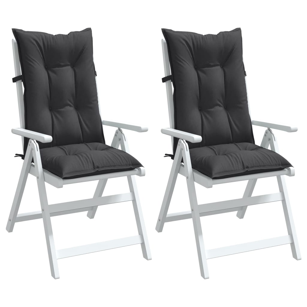 VidaXL coussins de chaise 2 pcs dossier haut 120x50x7 cm tissu mélangé anthracite