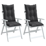 VidaXL coussins de chaise 2 pcs dossier haut 120x50x7 cm tissu mélangé anthracite