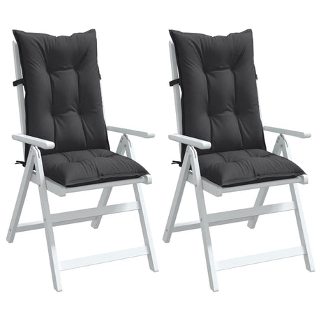 VidaXL coussins de chaise 2 pcs dossier haut 120x50x7 cm tissu mélangé anthracite