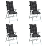 Vidaxx coussins de chaise 4 pcs dossier haut 120x50x7 cm tissu mélangé anthracite