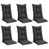 Vidaxx coussins de chaise 6 pcs dossier haut 120x50x7 cm tissu mélangé anthracite