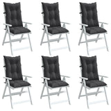 Vidaxx coussins de chaise 6 pcs dossier haut 120x50x7 cm tissu mélangé anthracite