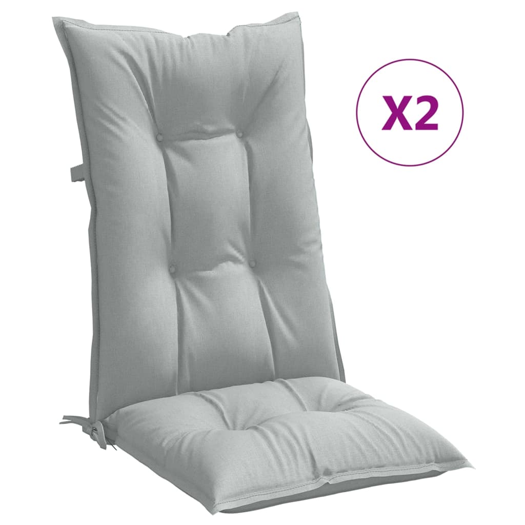 Vidaxx coussins de chaise 2 pcs dossier haut 120x50x7 cm tissu gris clair