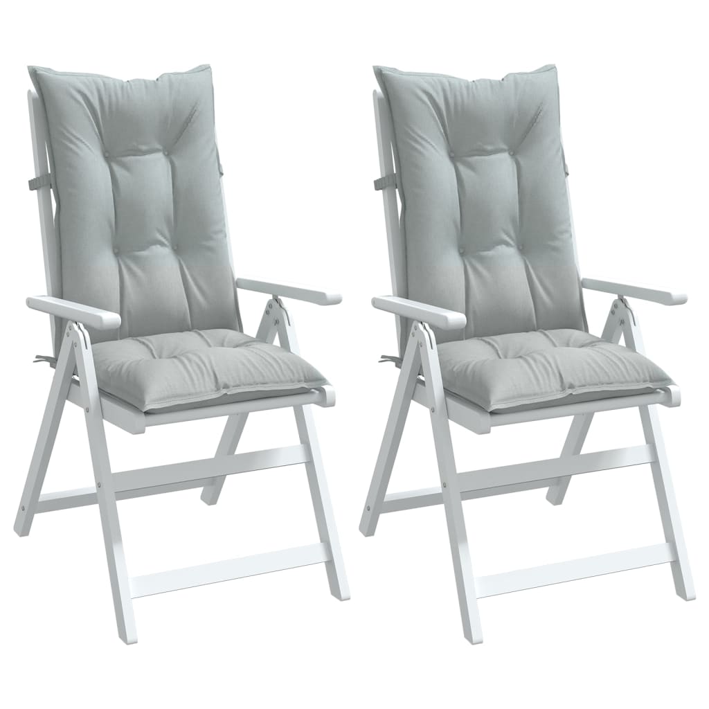 Vidaxx coussins de chaise 2 pcs dossier haut 120x50x7 cm tissu gris clair