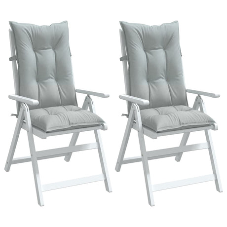Vidaxx coussins de chaise 2 pcs dossier haut 120x50x7 cm tissu gris clair