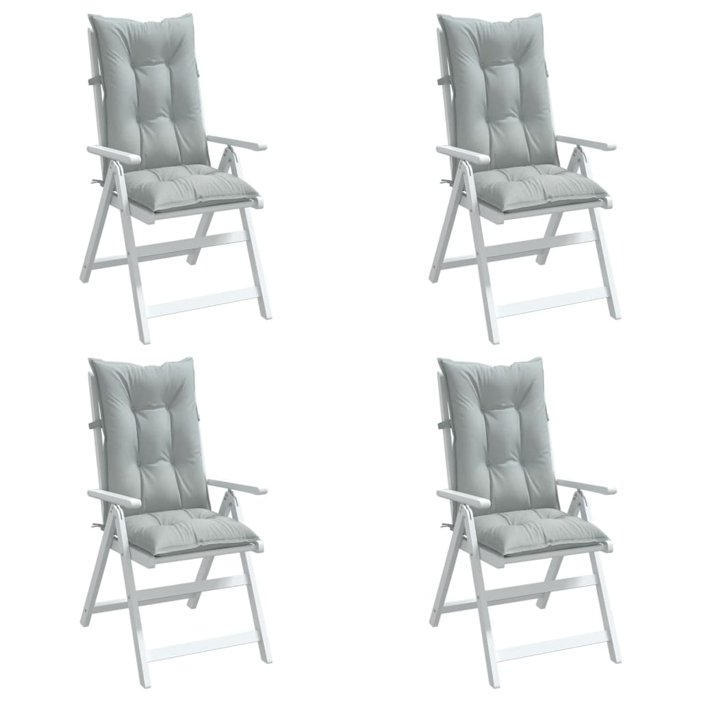 Vidaxx coussins de chaise 4 pcs dossier haut 120x50x7 cm tissu gris clair
