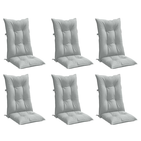 Vidaxx coussins de chaise 6 pcs dossier haut 120x50x7 cm tissu gris clair