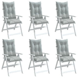 Vidaxx coussins de chaise 6 pcs dossier haut 120x50x7 cm tissu gris clair