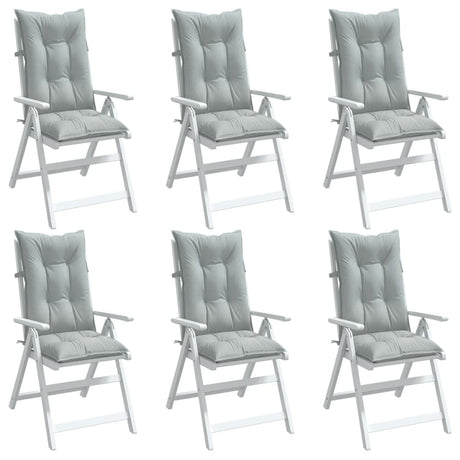Vidaxx coussins de chaise 6 pcs dossier haut 120x50x7 cm tissu gris clair