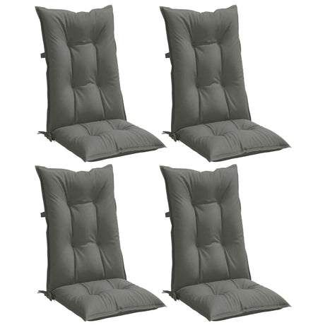 Vidaxx coussins de chaise 4 pcs dossier haut 120x50x7 cm tissu gris foncé