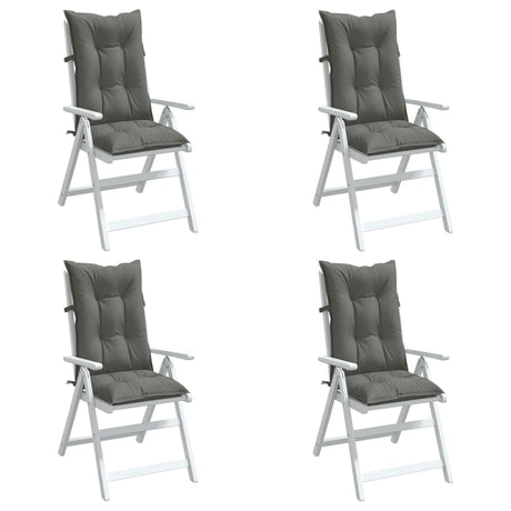 Vidaxx coussins de chaise 4 pcs dossier haut 120x50x7 cm tissu gris foncé