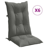 Vidaxx coussins de chaise 6 pcs dossier haut 120x50x7 cm tissu gris foncé