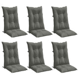 Vidaxx coussins de chaise 6 pcs dossier haut 120x50x7 cm tissu gris foncé