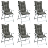 Vidaxx coussins de chaise 6 pcs dossier haut 120x50x7 cm tissu gris foncé